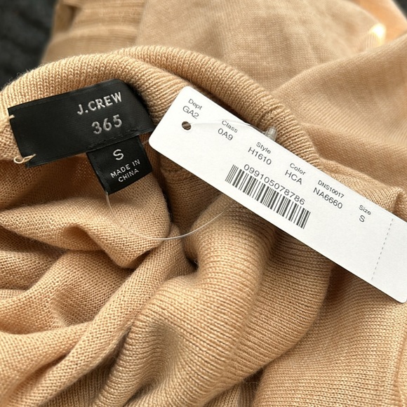 NWT J.Crew Merino Wool Heather Camel Side Slit Turtleneck - Picture 11 of 13